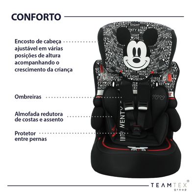 Cadeira para Auto Teamtex Kalle Mickey Mouse de 9 a 36kg