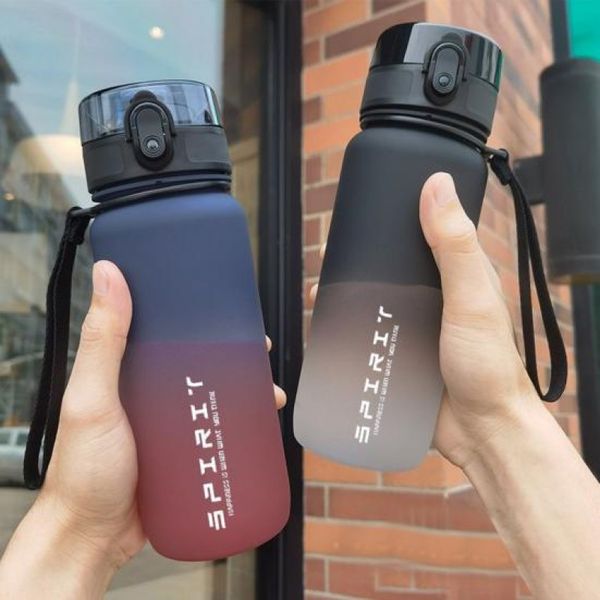 Garrafa de Água Sem BPA à Prova de Vazamentos com Cores Gradientes 500ML / vermelho