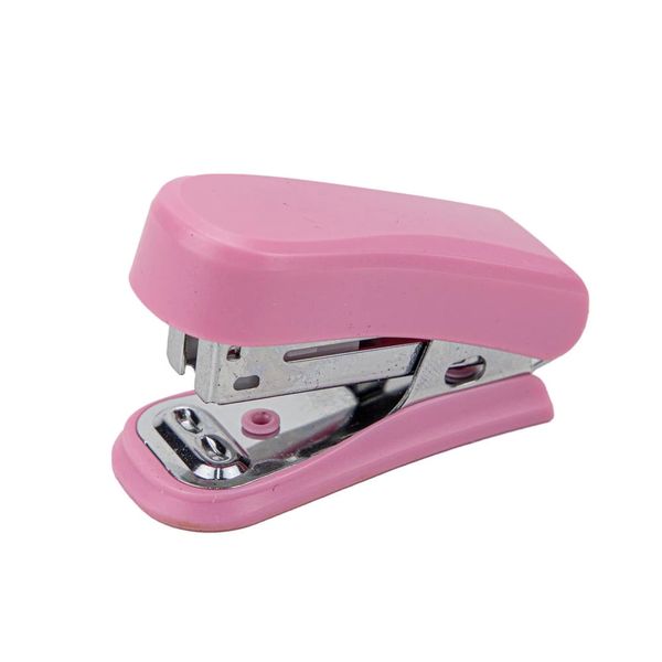 Grampeador Le com Grampos 24/6 até 15 Folhas Rosa Pastel