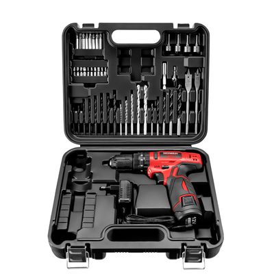 Parafusadeira e Furadeira com Maleta Mondial Vermelho 12V PI-11MA BIV