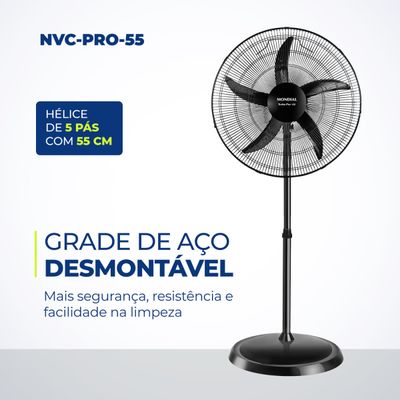 Ventilador Coluna Turbo Pro 55 Mondial Preto 150W NVC-PRO-55 127V