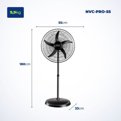 Ventilador Coluna Turbo Pro 55 Mondial Preto 150W NVC-PRO-55 127V