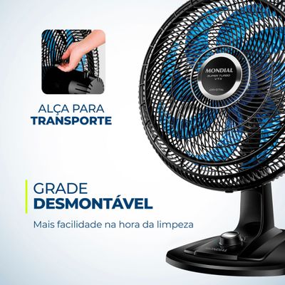 Ventilador de Mesa Super Turbo 8 Pás Mondial VTX-40-CRYSTAL 127V