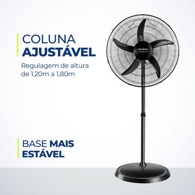 Ventilador Coluna Turbo Pro 55 Mondial Preto 150W NVC-PRO-55 127V