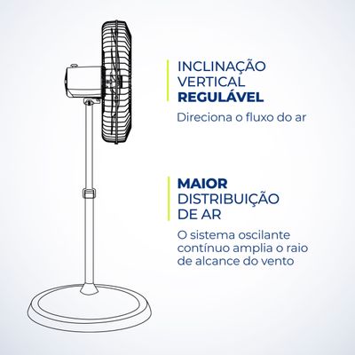 Ventilador Coluna Turbo Pro 55 Mondial Preto 150W NVC-PRO-55 220V