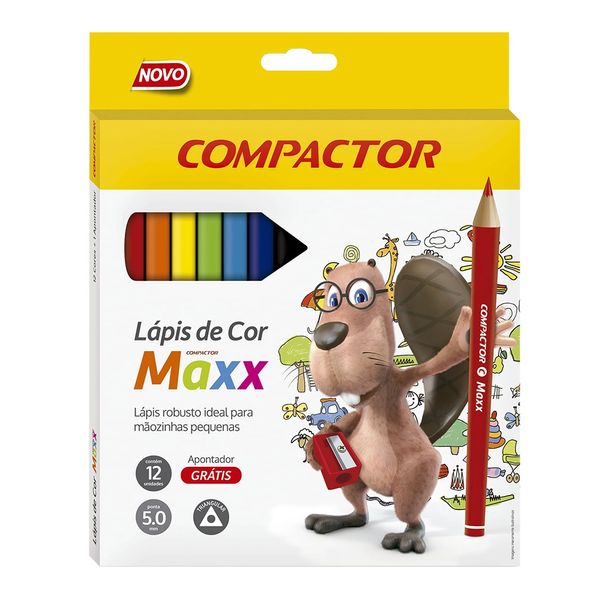 Lápis de Cor Compactor Maxx 12 Cores