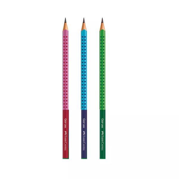 Lápis Grafite Faber-Castell Grip Two Tone Mix 3 Unidades