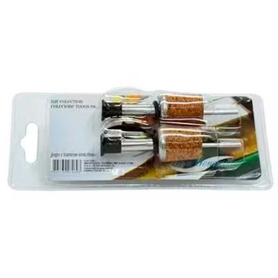 Conjunto de Tampas Multiuso Bon Gourmet 2 Peças Preto com Inox e Marrom