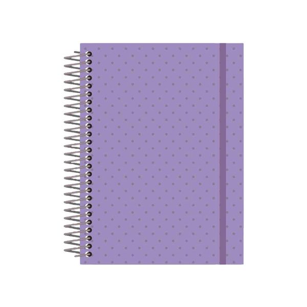 Caderno Universitário Confetti Candy Poá Lilás 10 Matérias 200 Folhas