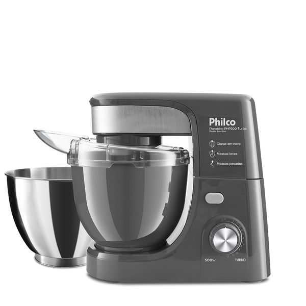 Batedeira Planetária Philco PHP500T Double Bowl Inox 500W 220V