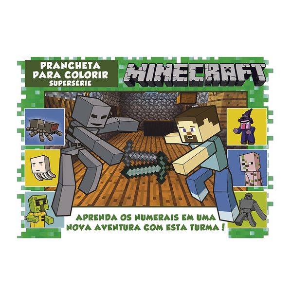 Prancheta para Colorir Editora Online Minecraft Numerais