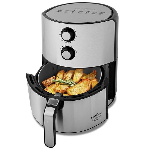 Fritadeira Elétrica Air Fry Britânia 4,6 Litros Inox BFR46PI - 127 Volts 127 Volts Fritadeira Elétrica Air Fry Britânia 4,6 Litros Inox BFR46PI - 127 Volts 127 Volts