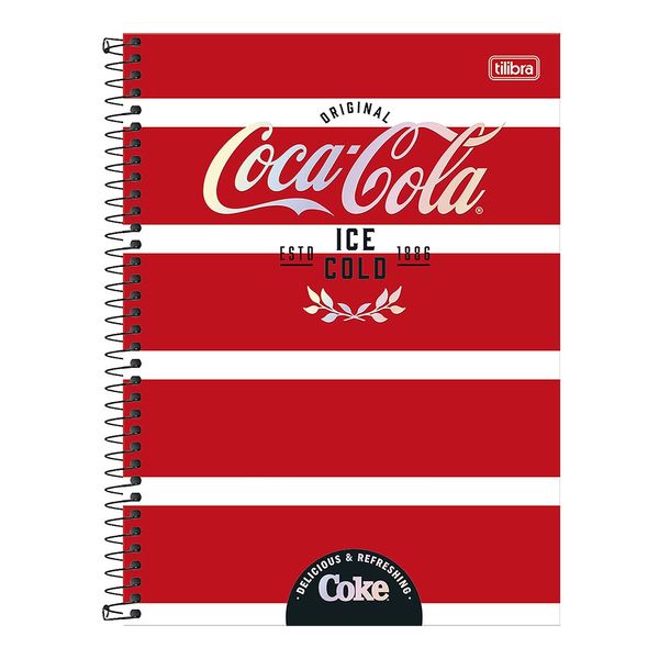 Caderno Universitário Tilibra Coca Cola Espiral 10 Matérias 160 Folhas - Item Sortido