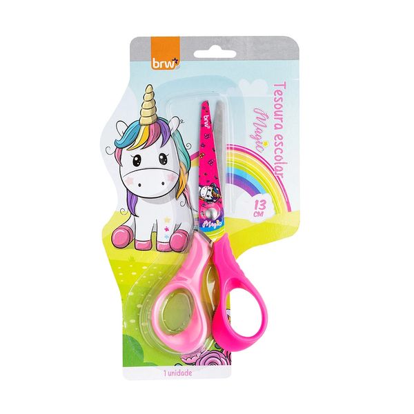 Tesoura Escolar BRW Unicórnio Magic 13cm Tesoura Escolar BRW Unicórnio Magic 13cm