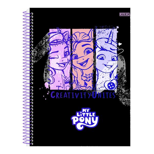 Caderno Espiral São Domingos My Little Pony Capa Dura 1 Matéria 60 Folhas