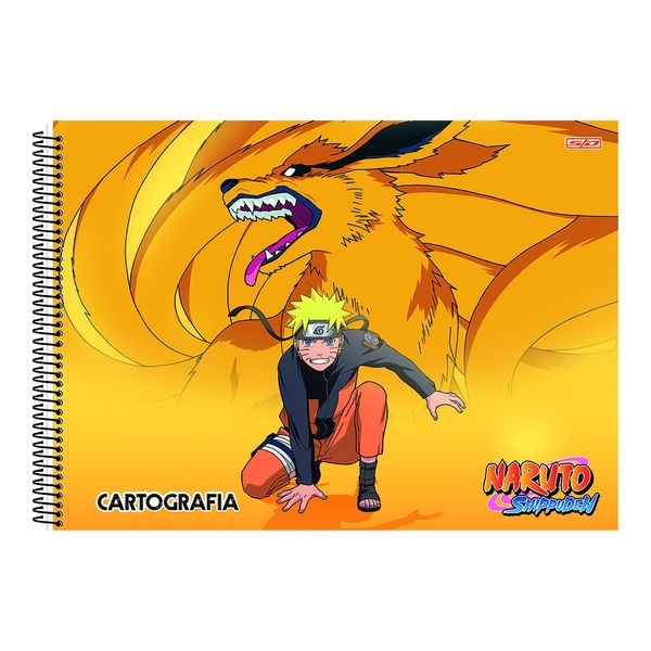 Caderno de Cartografia e Desenho Espiral São Domingos Naruto 60 Folhas - Item Sortido