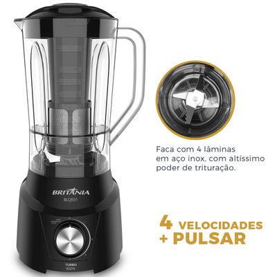 Liquidificador Britânia BLQE01 2 copos 2,6L 900W 127V