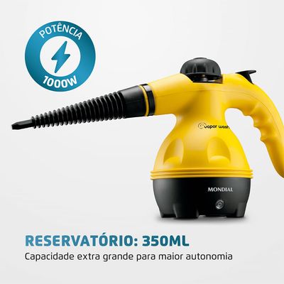 Higienizador Vapor Wash Mondial Amarelo e Preto 1000W HG-01 127V