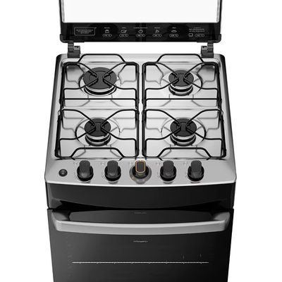 Fogão Continental 4 Bocas FC4IB Mesa de Inox Tecnologia Top Limpa Fácil Acendimento Automático Branco / Bivolt