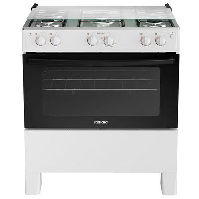 Fogão Itatiaia 5 Bocas Star New Com Mesa em Inox e Acendimento Automático Branco / Bivolt