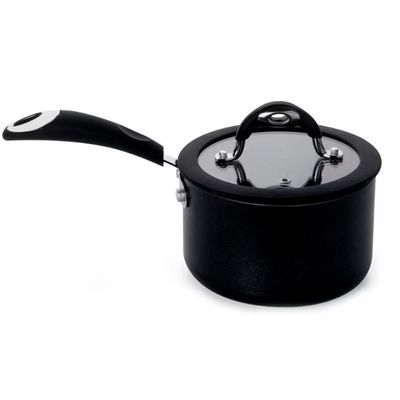 Conjunto de Panelas 4 Peças Multiflon Dom com Revestimento Antiaderente Quartzo 7 Camadas e Tampas com Saída de Vapor Preto