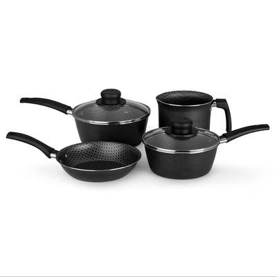 Conjunto de Panelas 4 Peças Multiflon Essencial com Revestimento Antiaderente Ultra7 e Tampas de Vidro Cinza