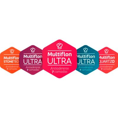 Conjunto de Panelas 4 Peças Multiflon Essencial com Revestimento Antiaderente Ultra7 e Tampas de Vidro Cinza