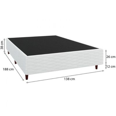 Base Box de Casal Umaflex New Itália com Revestimento em Jacquard 38x138x188cm Branco