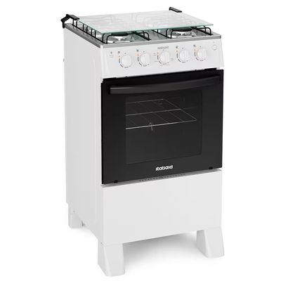 Fogão Itatiaia 4 Bocas Star New Com Mesa em Inox e Acendimento Automático Branco / Bivolt