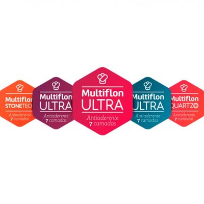 Caldeirão Gourmet Multiflon com Tampa de Vidro e Antiaderente de Alumínio 20cm Preto