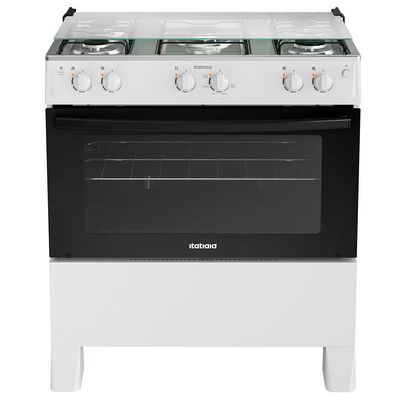 Fogão Itatiaia 5 Bocas Star New Com Mesa em Inox e Acendimento Automático Branco / Bivolt