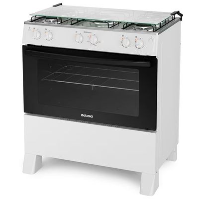 Fogão Itatiaia 5 Bocas Star New Com Mesa em Inox e Acendimento Automático Branco / Bivolt