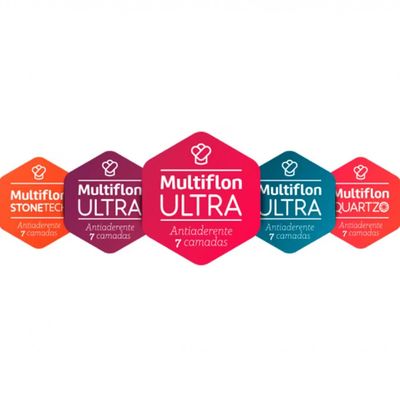 Caldeirão Gourmet Multiflon com Tampa de Vidro e Antiaderente de Alumínio 20cm Preto