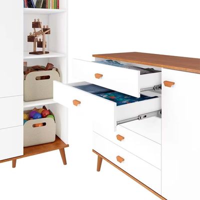Guarda Roupa Infantil Ternura com 5 Nichos, 2 Portas, 2 Gavetas Bartira Branco Wood