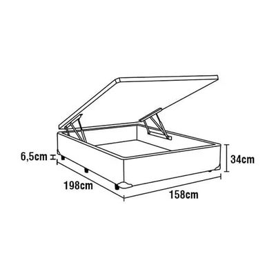 Base Box para Colchão Queen Size Itaflex Universal com Baú 40.5x158 x198cm Areia