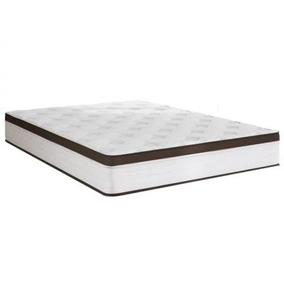 Cama Box de Casal Portobel Noah Ortopédico com Molas Ensacadas, EPS e Revestimento em Poliéster 70x138x188cm Branco com Marrom