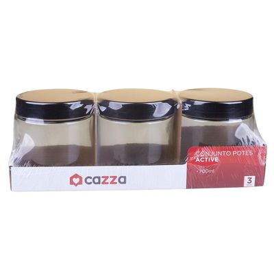 Conjunto 3 Potes 700ml Active Cazza