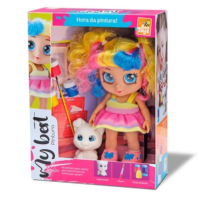 Boneca My Best Pintura Cabelo Colorido 790 Bee Toys