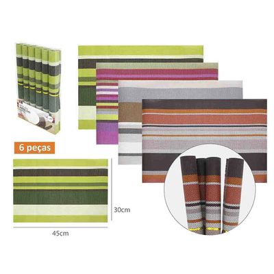Jogo Americano Imporiente em PVC 30x45cm 6 Peças - Item Sortido