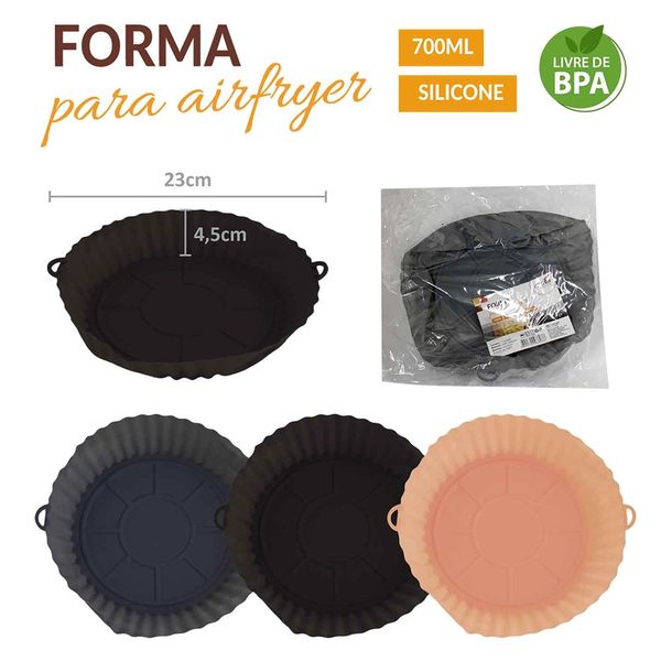 Forma Redonda em Silicone 700ml para Airfryer Sortido Forma Redonda em Silicone 700ml para Airfryer Sortido