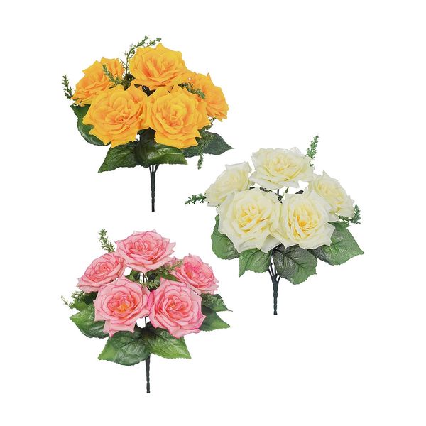 Buquê de Rosas com Gypso Grillo X5 26cm - Item Sortido