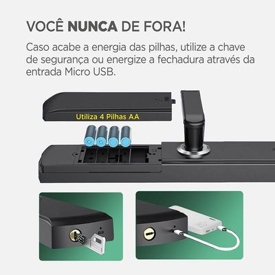 Fechadura Digital WiFi Biométrica Inteligente ELG SHFB700