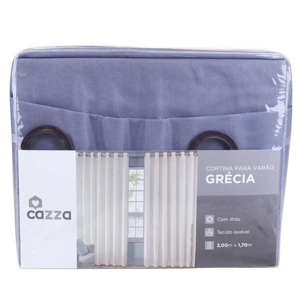 Cortina Cazza Grécia em Microfibra Cinza 2,00x1,70m Cortina Cazza Grécia em Microfibra Cinza 2,00x1,70m