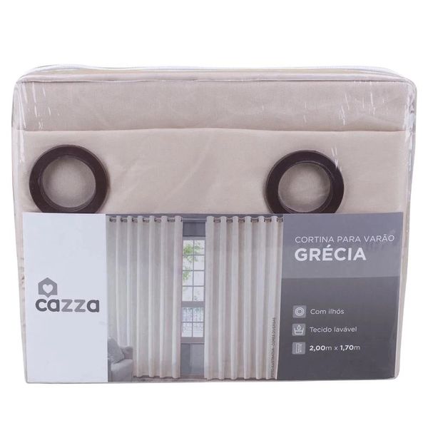 Cortina Cazza Grécia em Microfibra Bege Escuro 2,00x1,70m