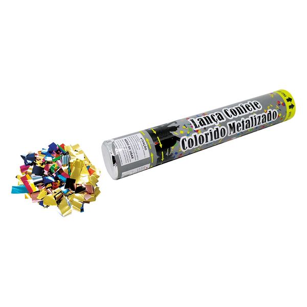 Lança Confete colorido Metalizado 30cm