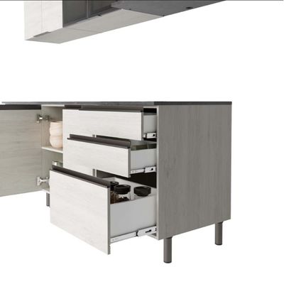 Cozinha Cristal 10 Portas 3 Gavetas MDP 15 mm Bartira Freixo