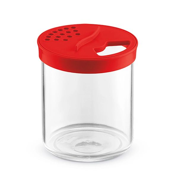 Farinheira Uz em Plástico com Tampa Vermelha 10cm Farinheira Uz em Plástico com Tampa Vermelha 10cm