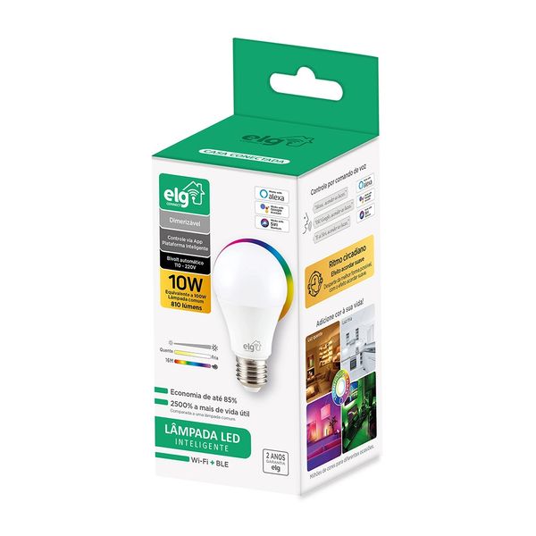 Lâmpada Inteligente de LED ELG SHLL100 RGB 10W