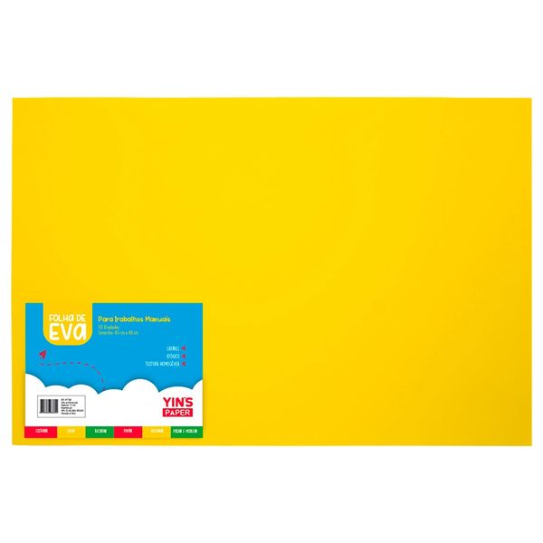 Folha de EVA Yins Amarela 40x48x0,15cm com 10 Unidades