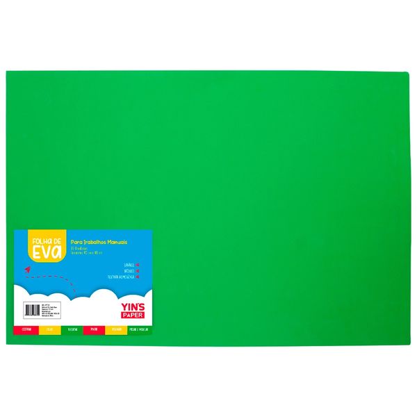 Folha de Eva Yins Paper Verde Claro 10 Unidades 40x48cm Folha de Eva Yins Paper Verde Claro 10 Unidades 40x48cm